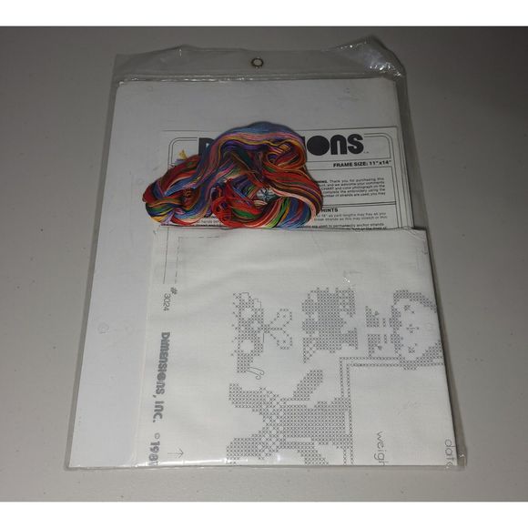 Vintage Dimensions 1981 Funtime Birth Record 3024 Cross Stitch by Marsha Winborn - Picture 2 of 4